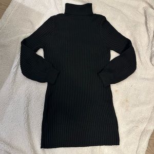 RIBBED KNIT TURTLENECK DRESS